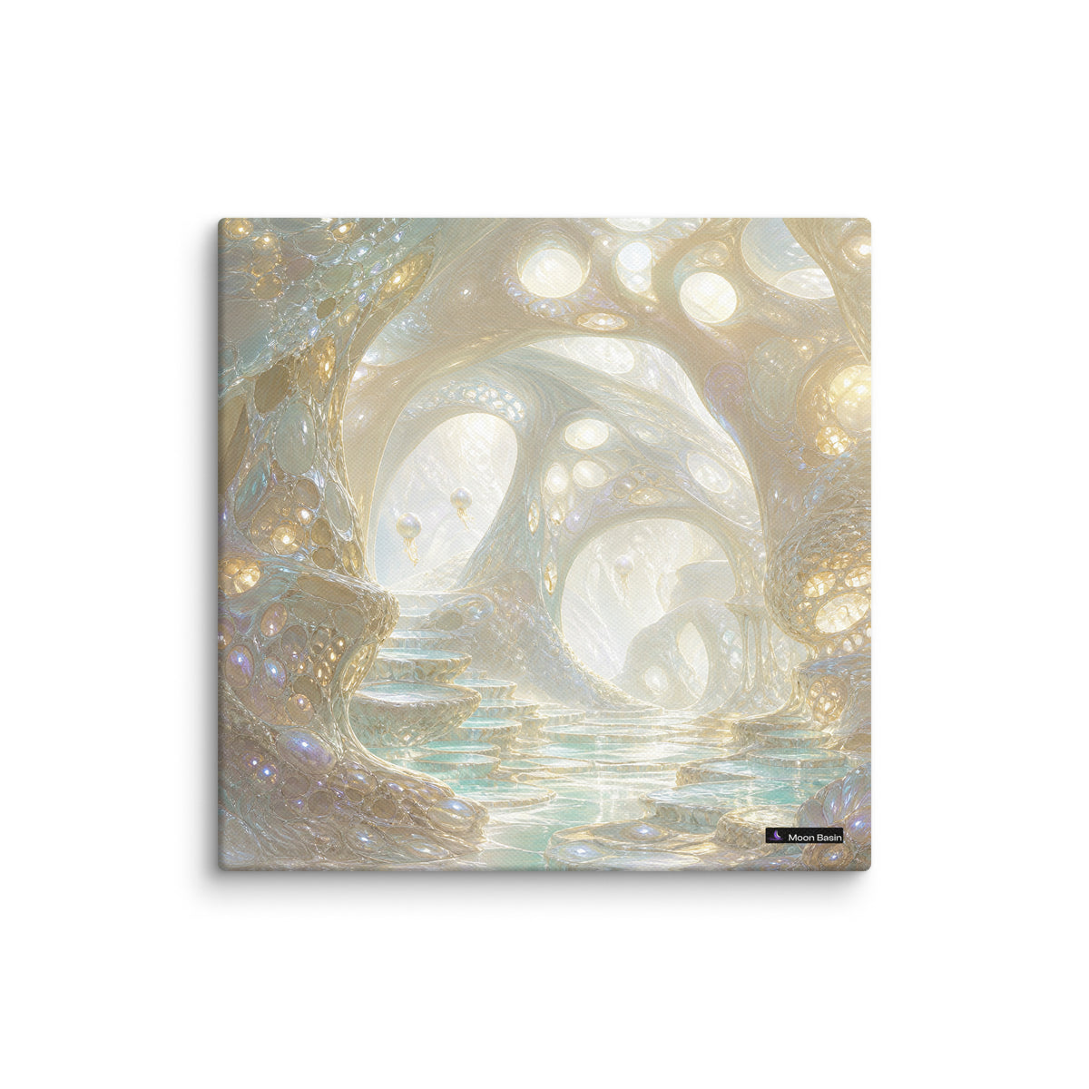Pearl Cavern canvas print, 10x10 inch, on a white wall