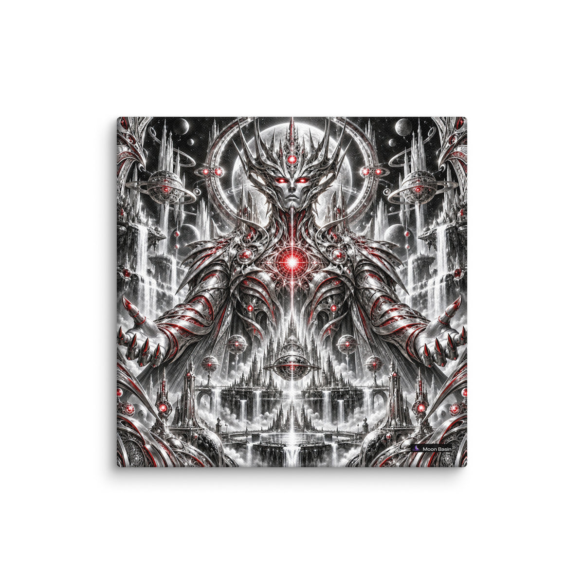 Maximus Alien Testosterone canvas print, 10 by 10 inch, on a white wall