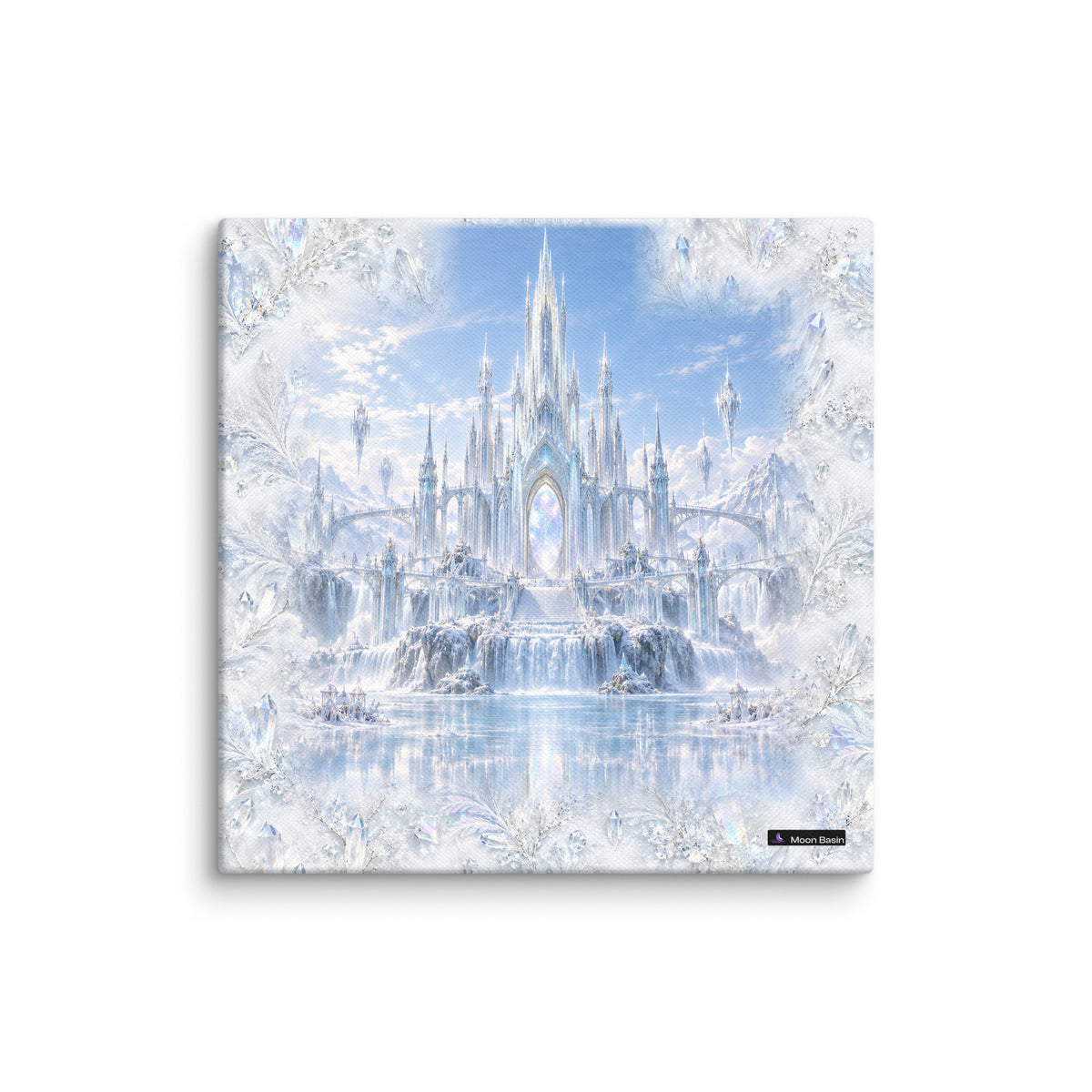 Crystal Ice Palace canvas print, 10 x 10 inch, on a white wall