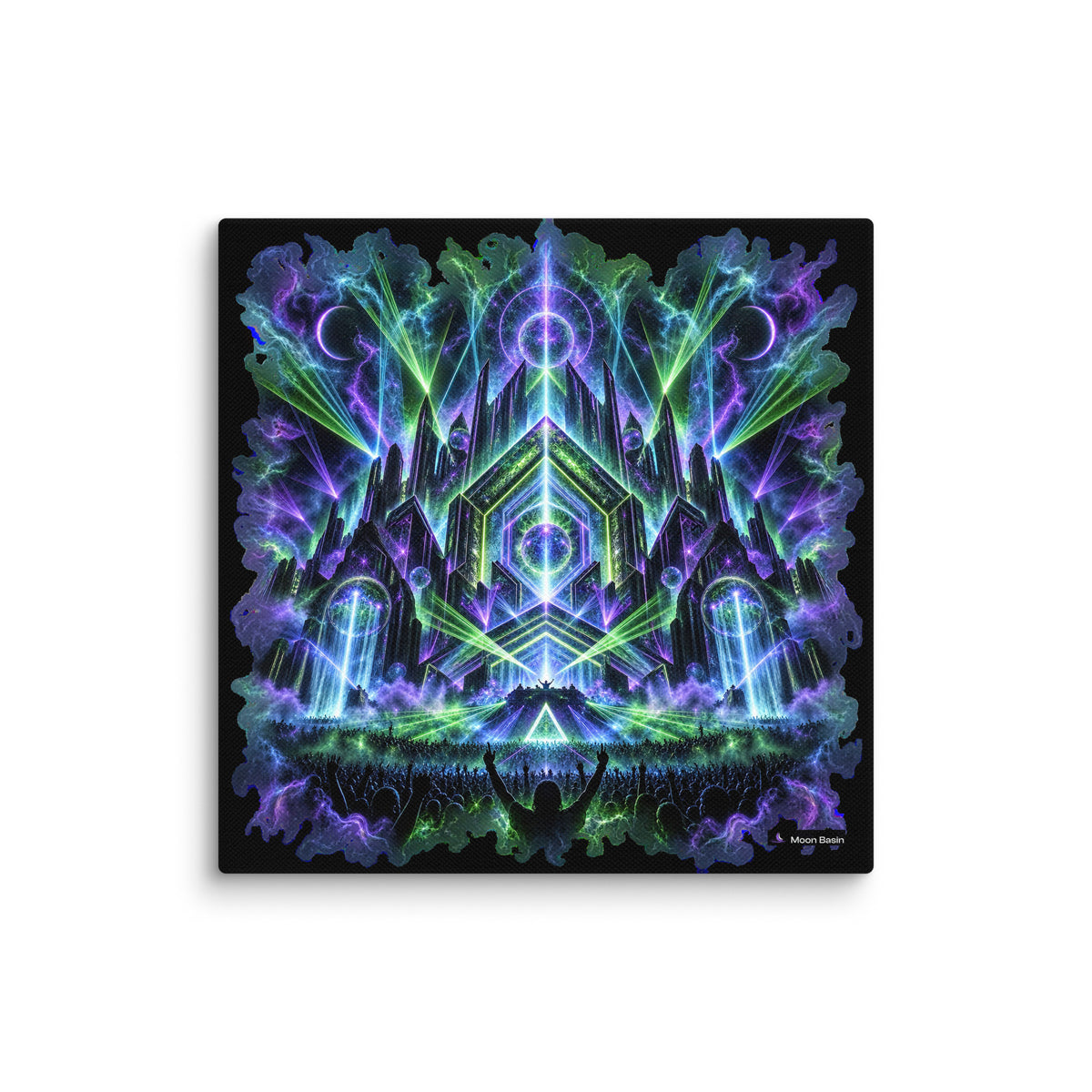 Laser Rift canvas print, 10 x 10 inch, on a white wall