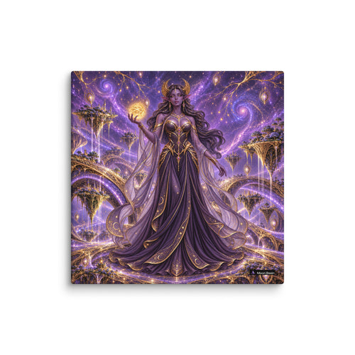Eclipse Weaver canvas print, 10 x 10 inch, on a white wall
