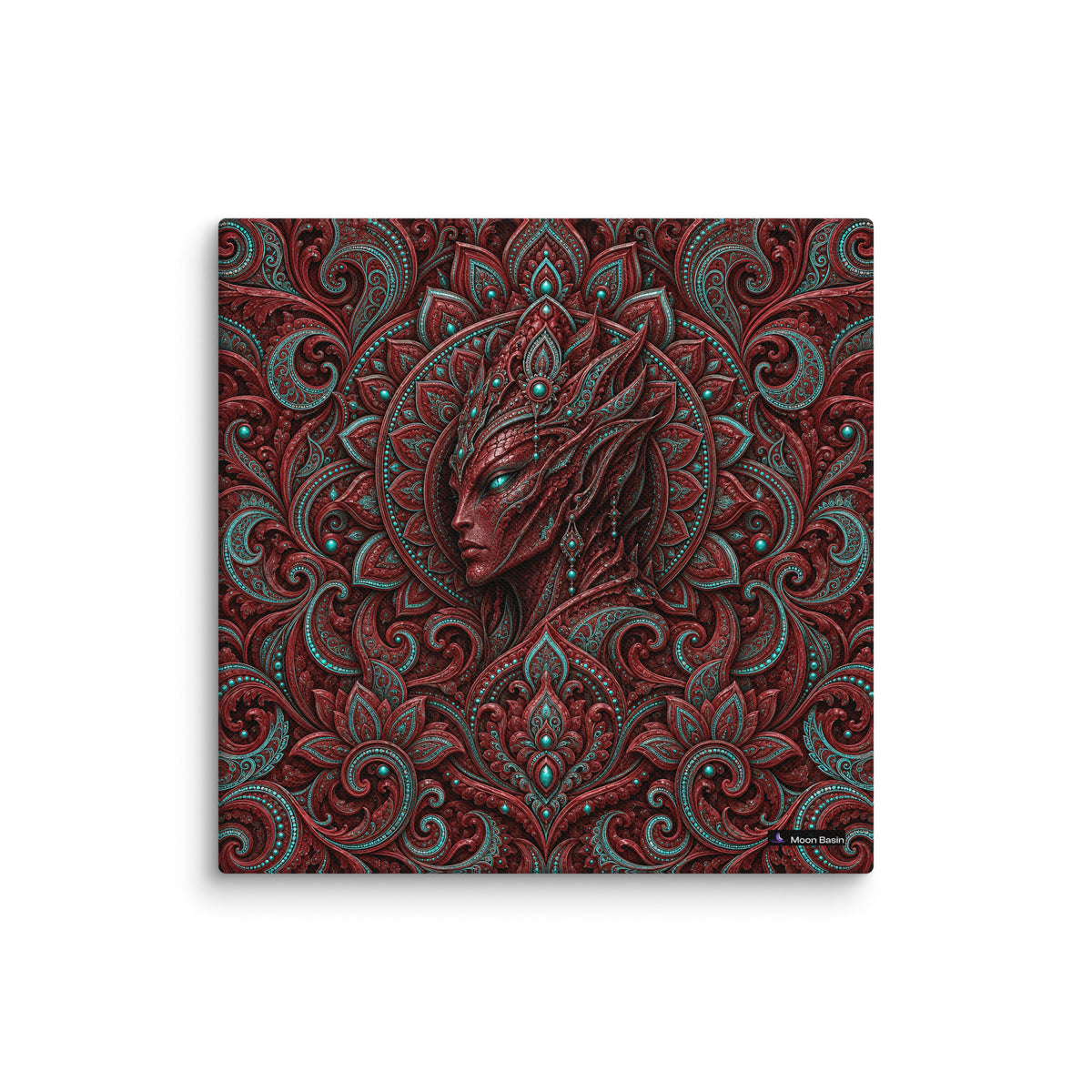 Raina canvas print, 10 × 10 inch, on a white wall