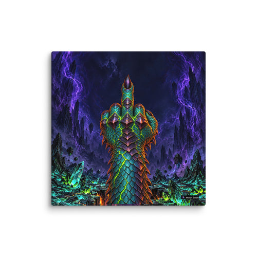Alien Gestures canvas print, 10 inch, on a white wall