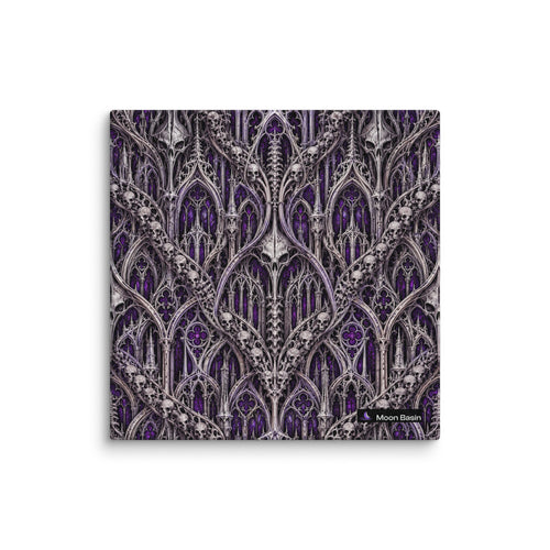 Violet Catacomb canvas print, 10 x 10 inch, on a white wall
