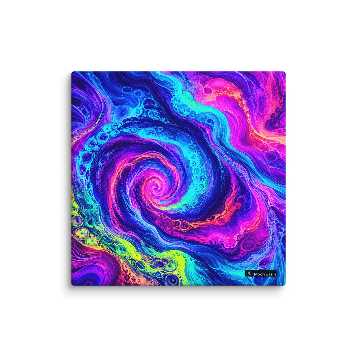 Xenobloom Chroma Vortex canvas on a white wall