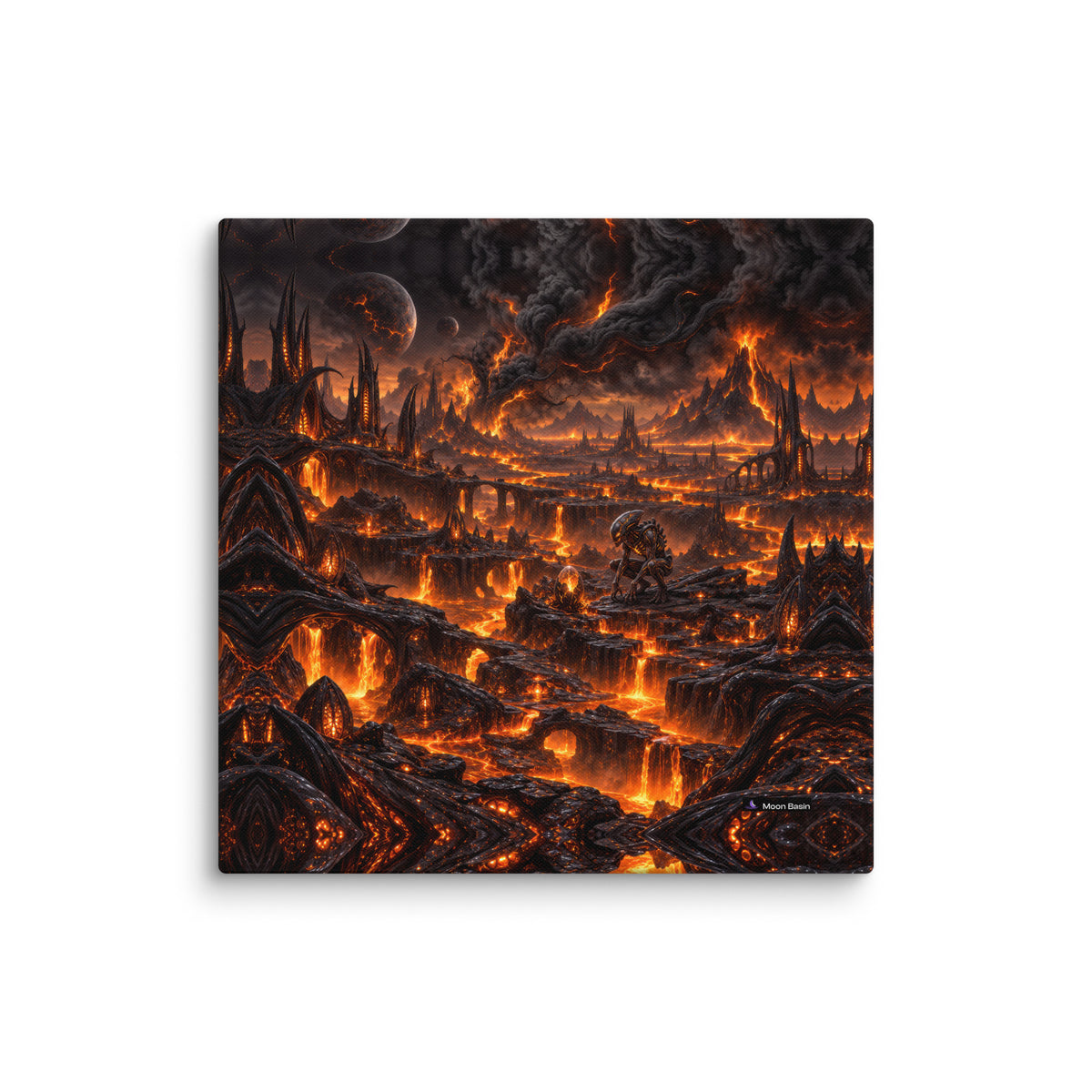 Ember Sentinel Basin canvas print, 20x20 inch, on a white wall