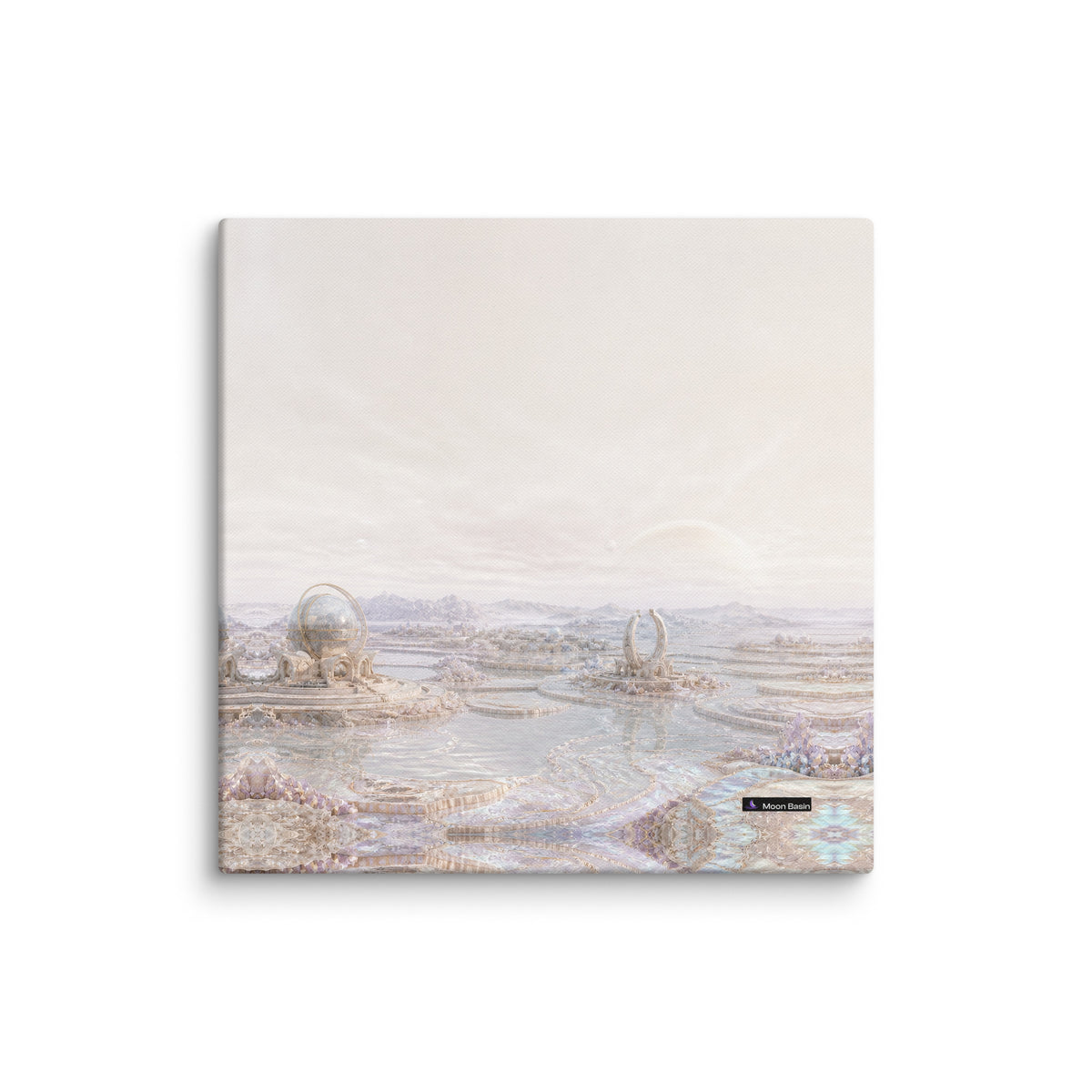 Pearl Meridian Basin canvas print, 20x20 inch, on a white wall