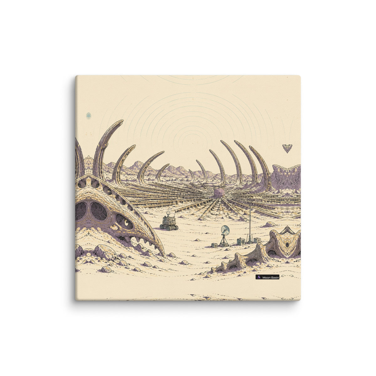Fossil Signal canvas print, 20x20 inch, on a white wall