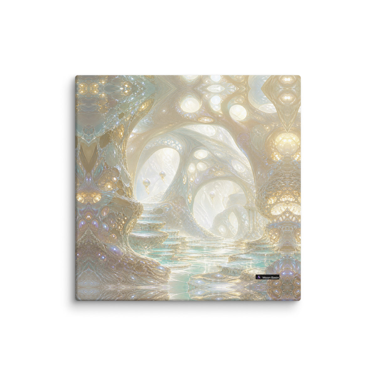 Pearl Cavern canvas print, 20x20 inch, on a white wall