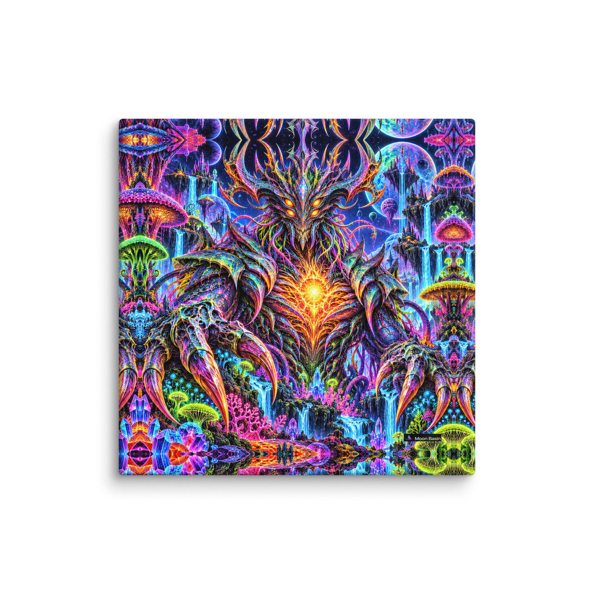 Prismatic Overlord canvas on a white wall
