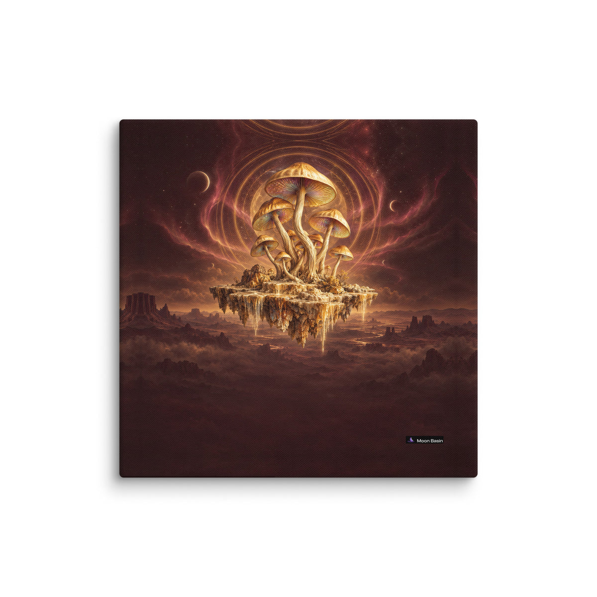 Golden Cap Mirage canvas on a white wall