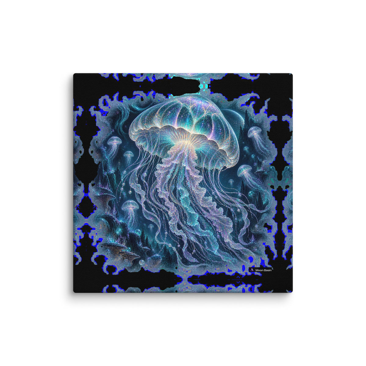 Alien Jellyfish canvas on a white wall