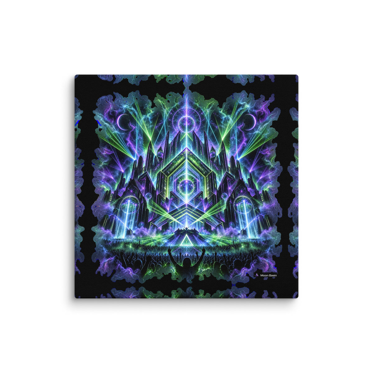 Laser Rift canvas print, 20 x 20 inch, on a white wall