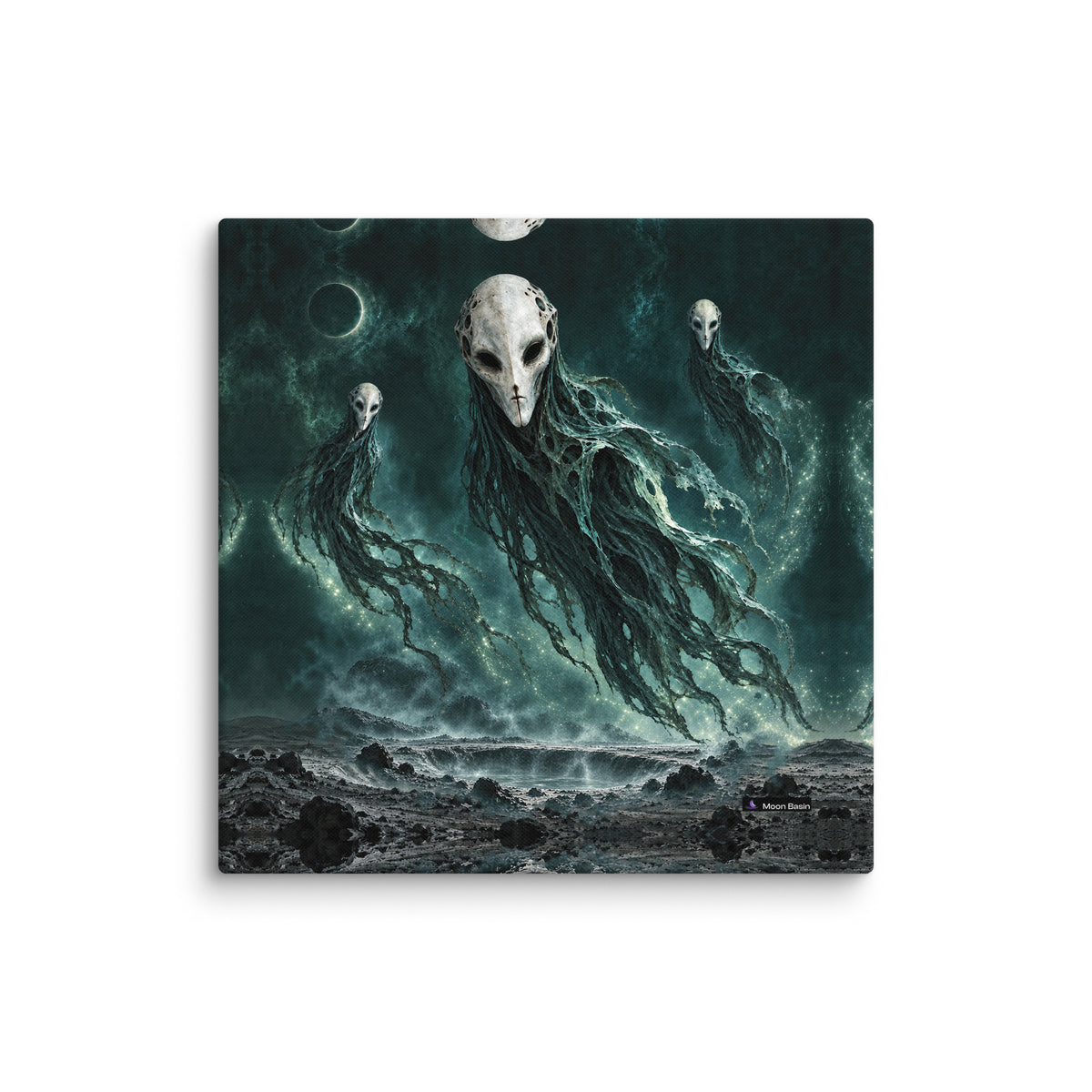 Night Choir canvas on a white wall