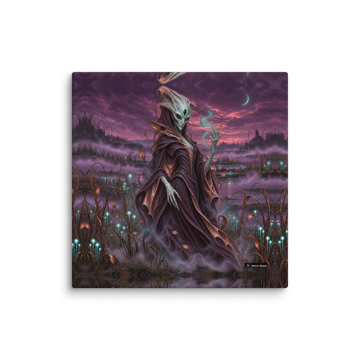 Veil Witch canvas on a white wall
