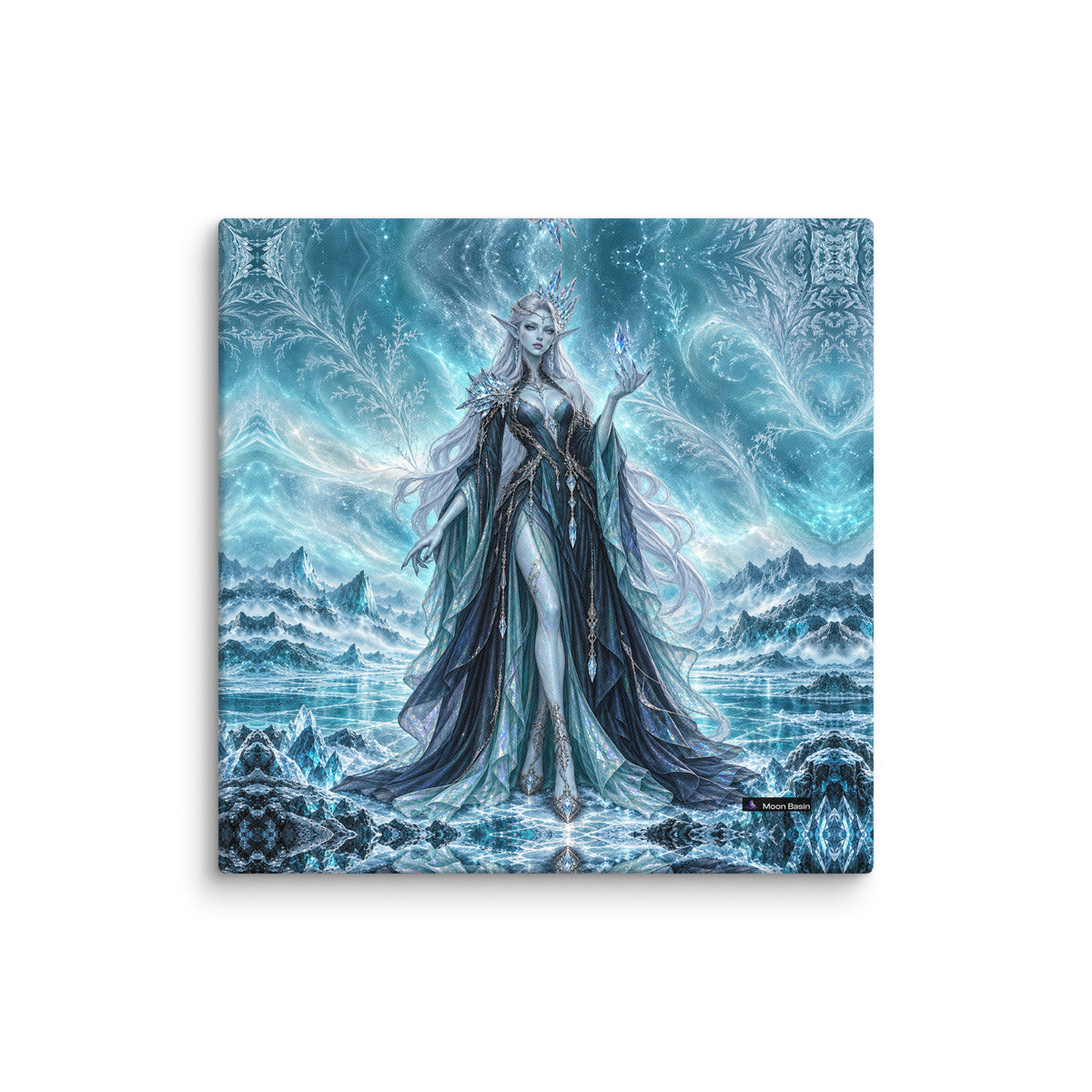 Ice Witch canvas on a white wall