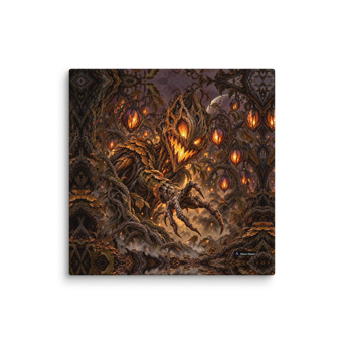Grinning Harvest canvas on a white wall