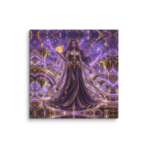 Eclipse Weaver canvas print, 20 x 20 inch, on a white wall