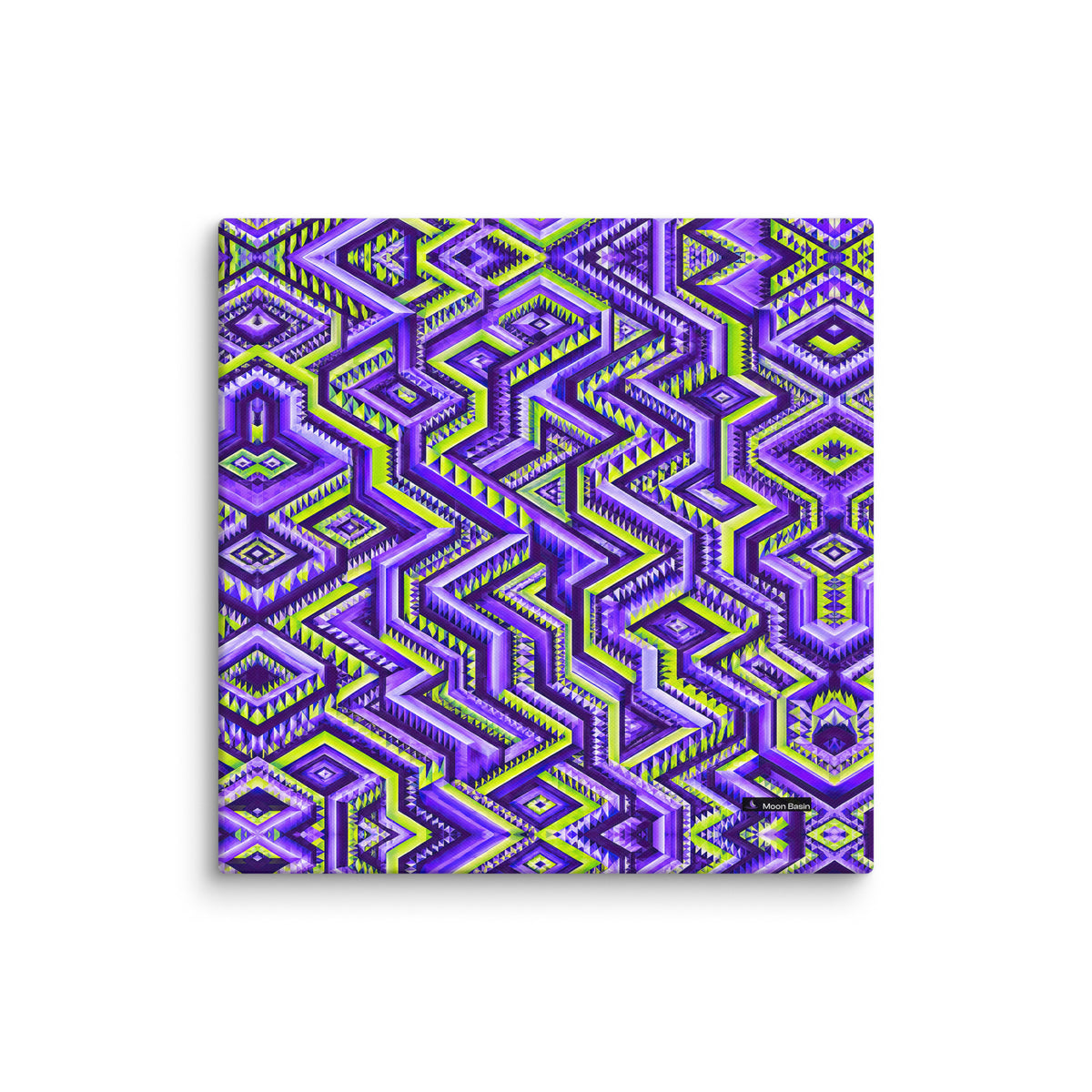Ultraviolet Phase canvas print, 20 x 20 inch, on a white wall
