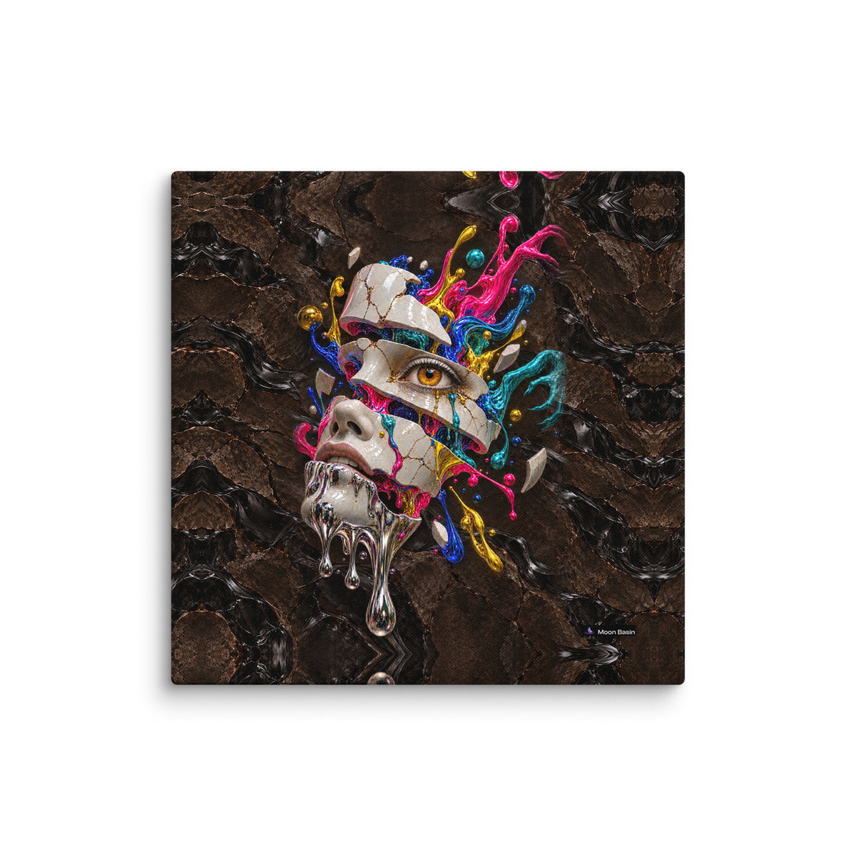 Lucid Detonation canvas on a white wall