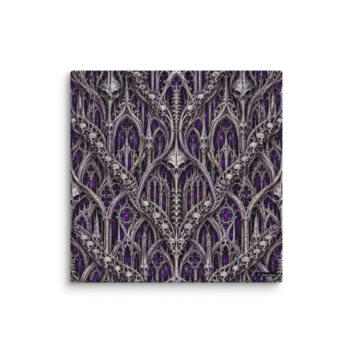 Violet Catacomb canvas on a white wall