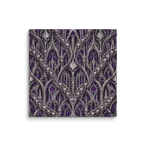 Violet Catacomb canvas print, 20 x 20 inch, on a white wall