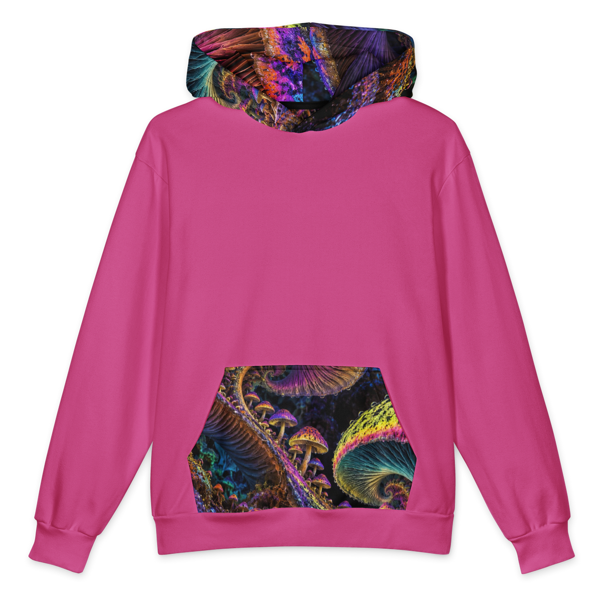 Chromatic Sporebloom Magenta Terrain Hoodie all-over print oversized hoodie, front