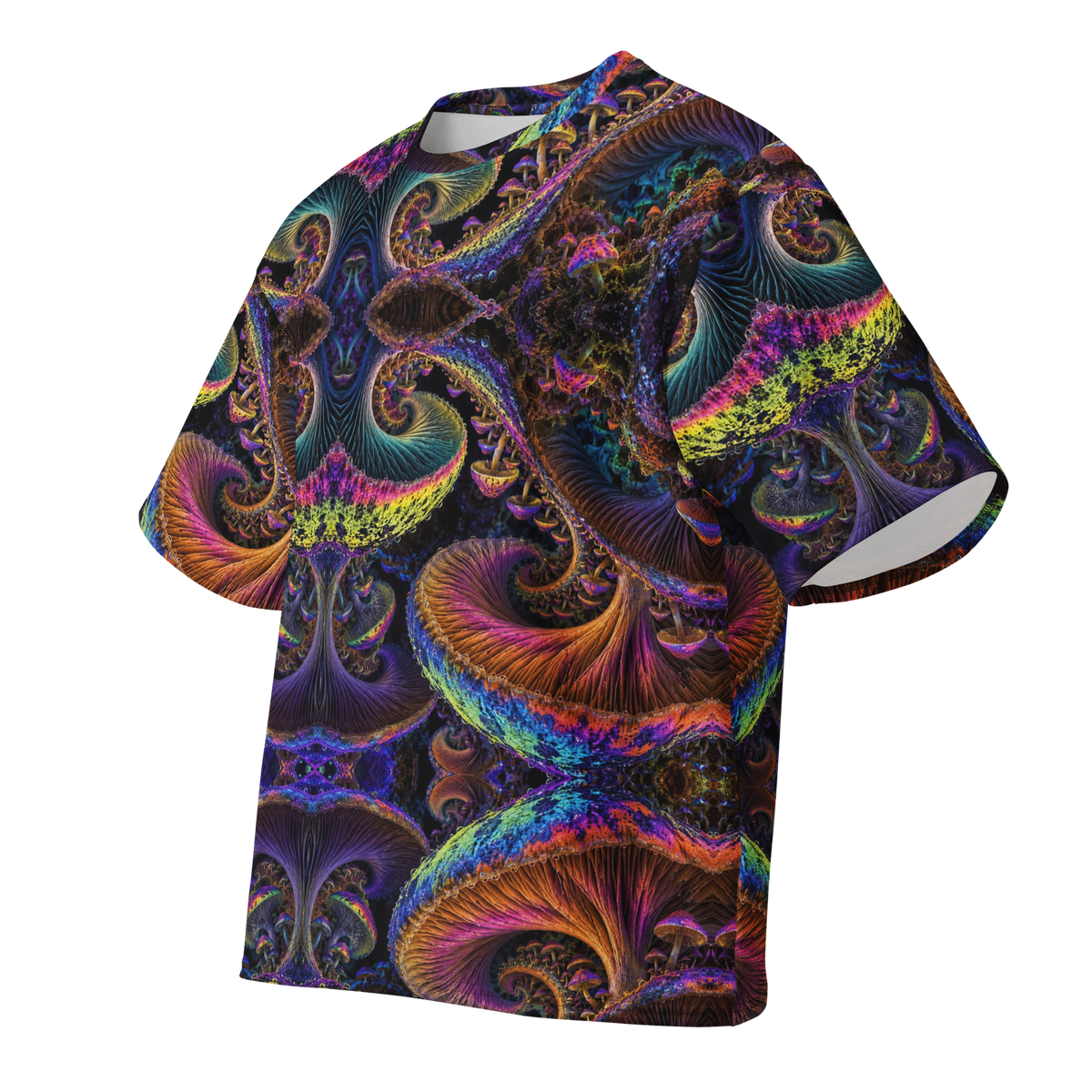 Chromatic Sporebloom Terrain all-over print oversized tee, front