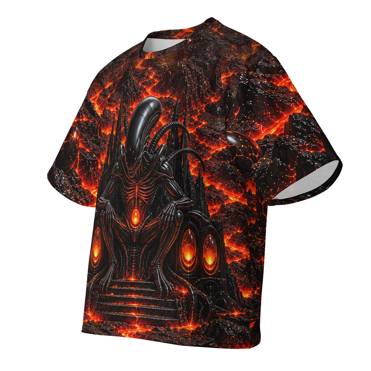 Cinder Throne Dominion all-over print oversized tee, front