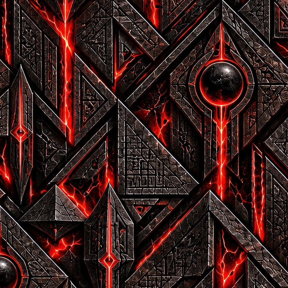 Crimson Pharaoh Terrain Athletic Shorts, print zoom: full-resolution print detail