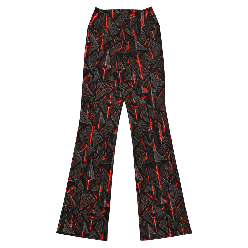 Crimson Pharaoh Terrain Flare Leggings, back
