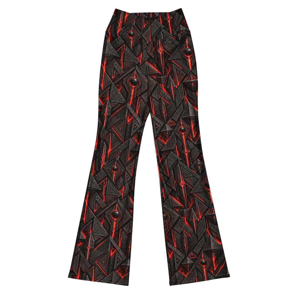 Crimson Pharaoh Terrain Flare Leggings, front