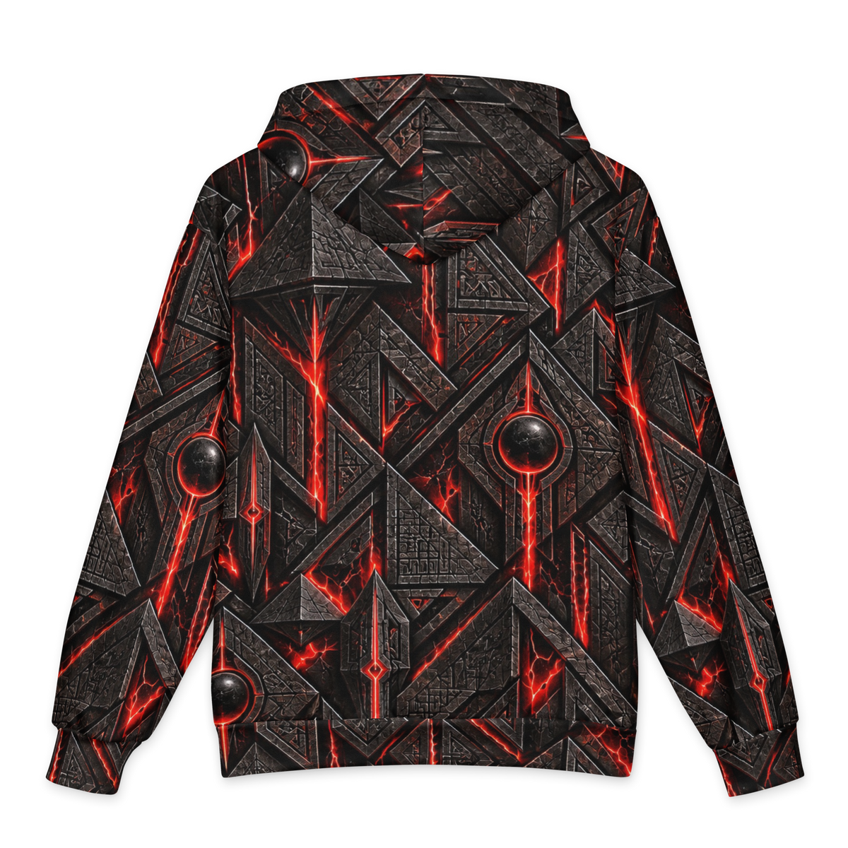 Crimson Pharaoh Terrain all-over print oversized hoodie, back