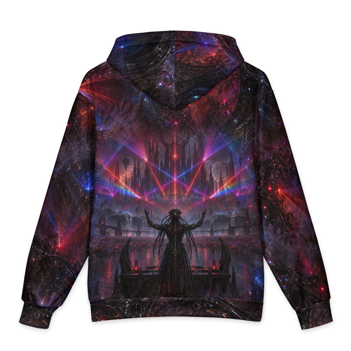 Crimson Resonance Hoodie all-over print oversized hoodie, back