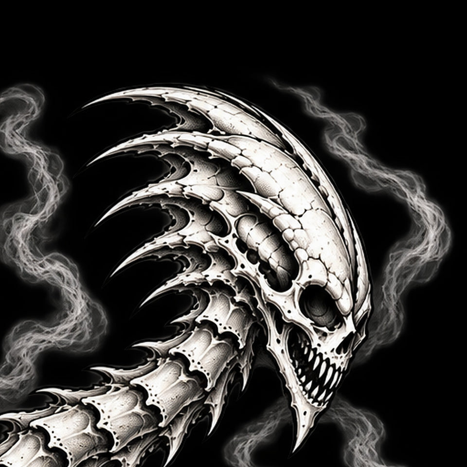 Dragon Ocho Tee, print zoom: full-resolution print detail