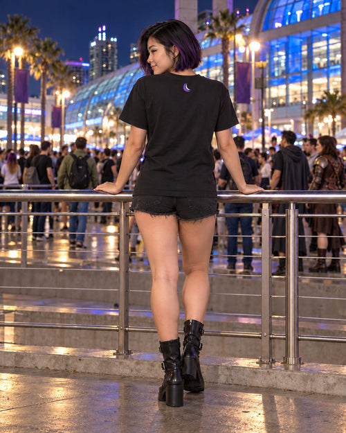 Ivory Alien Skulls Graphic Tee, worn on model, back