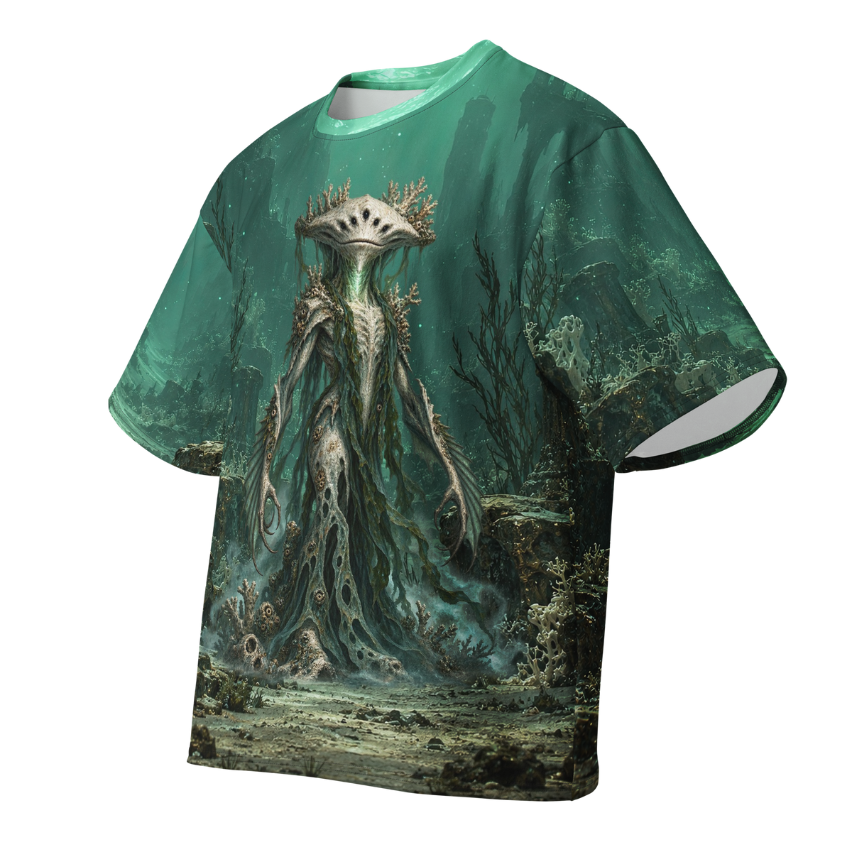 Drowned Oracle all-over print oversized tee, front