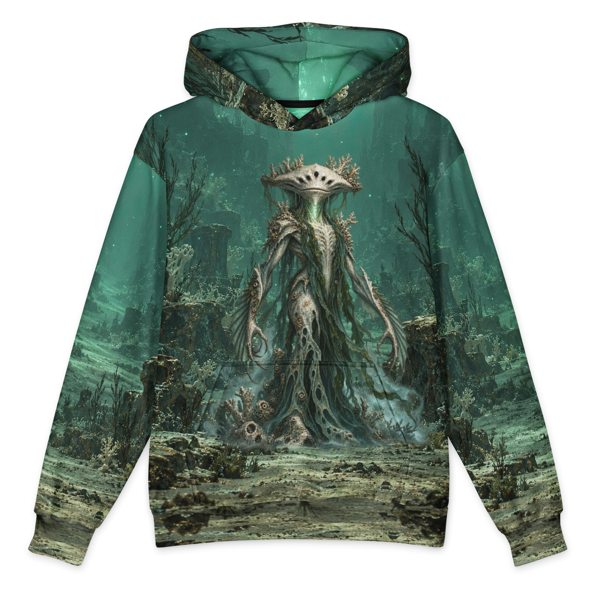 Drowned Oracle Hoodie all-over print oversized hoodie, front