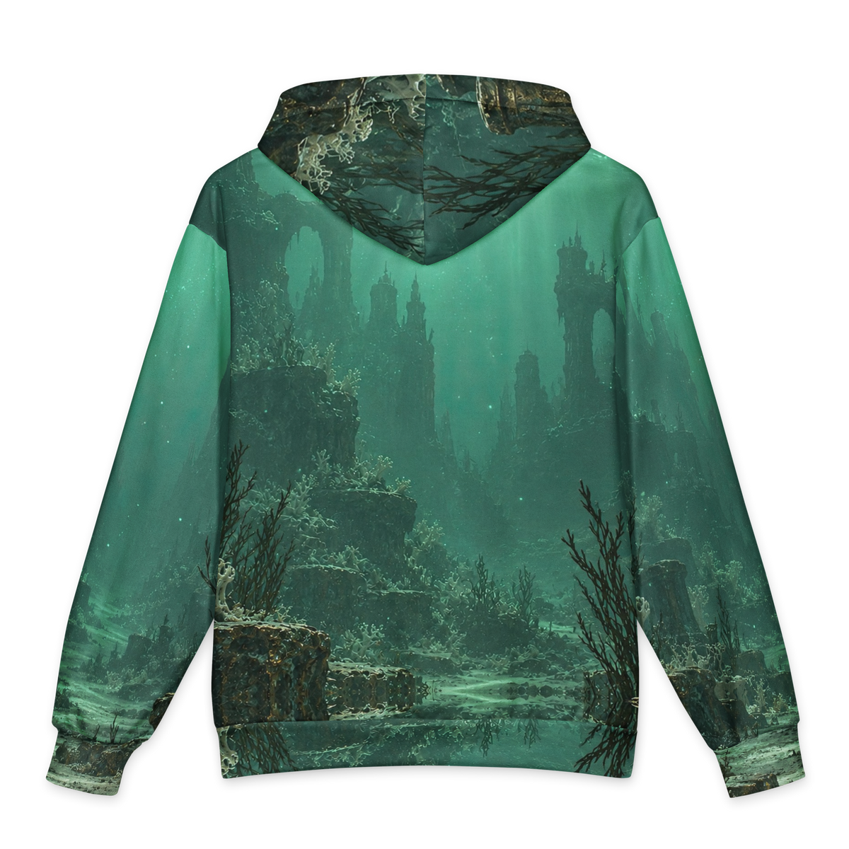 Drowned Oracle Terrain Hoodie all-over print oversized hoodie, back