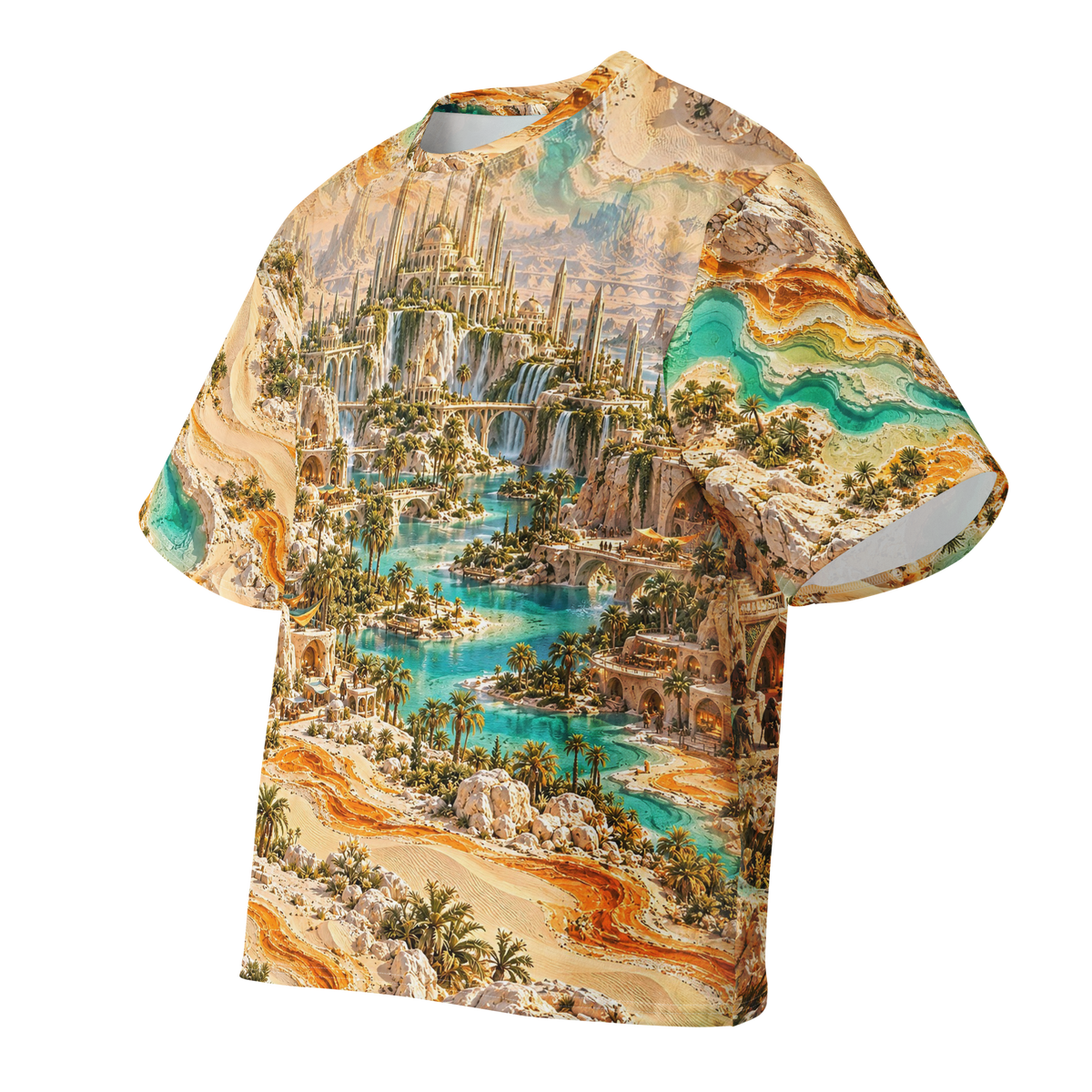 Dune Burrow Dominion all-over print oversized tee, front