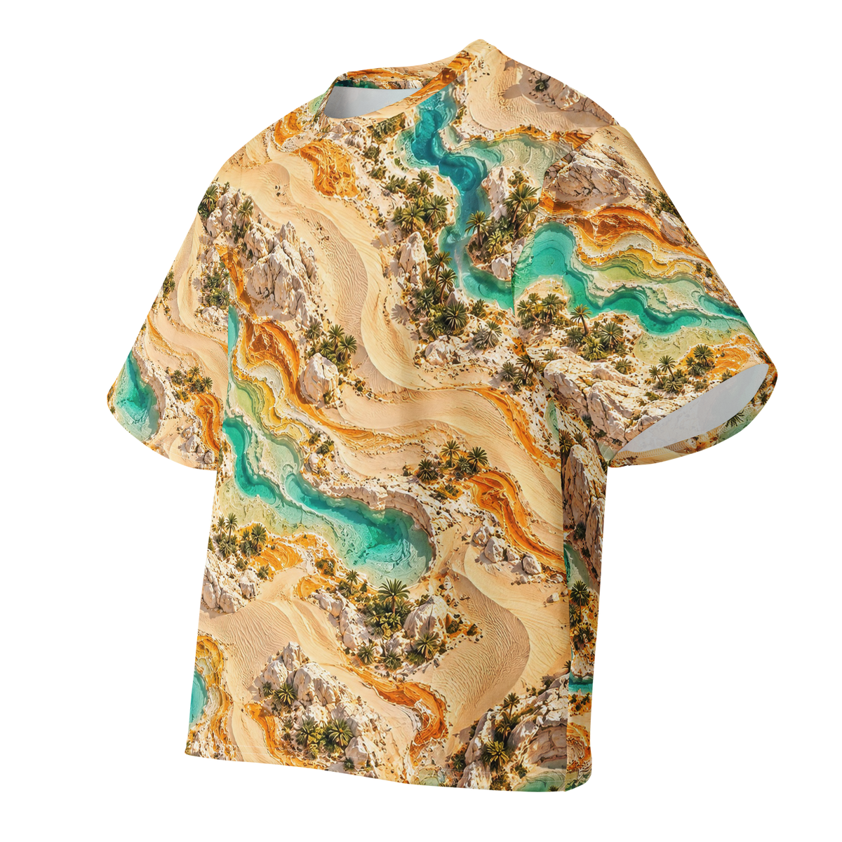 Dune Burrow Dominion Terrain all-over print oversized tee, front