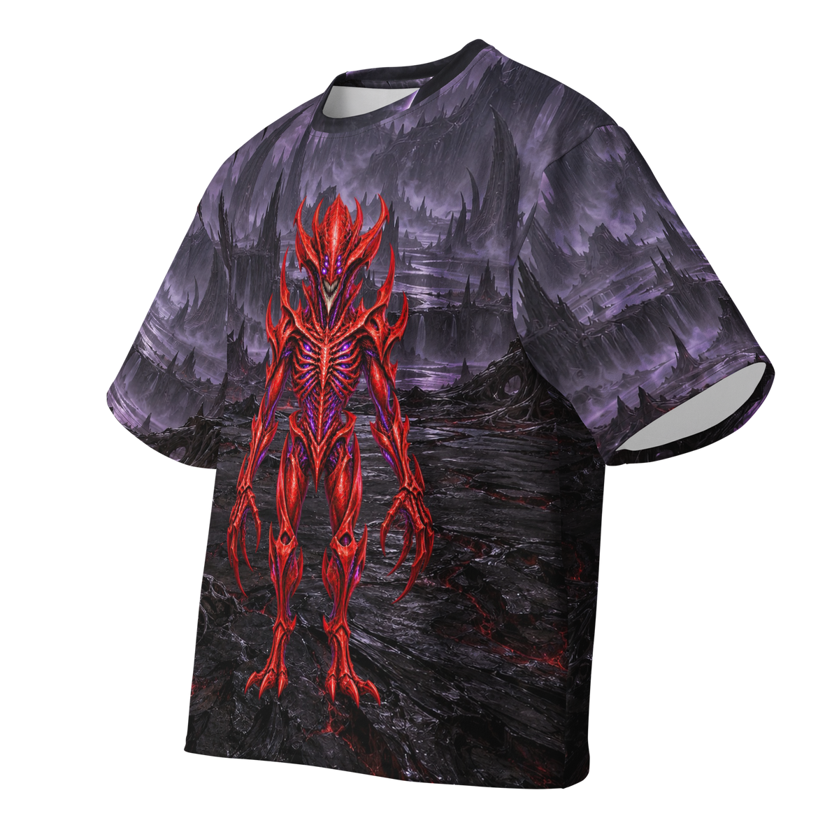 Ember Marrow Tyrant all-over print oversized tee, front