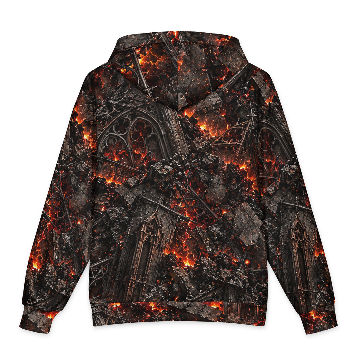Fire and Ruin Terrain Hoodie all-over print oversized hoodie, back