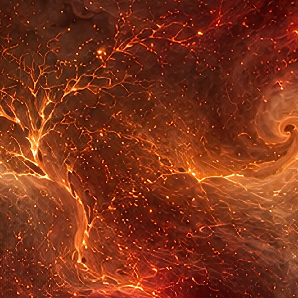 Fire Witch Terrain Flare Leggings, print zoom: full-resolution print detail
