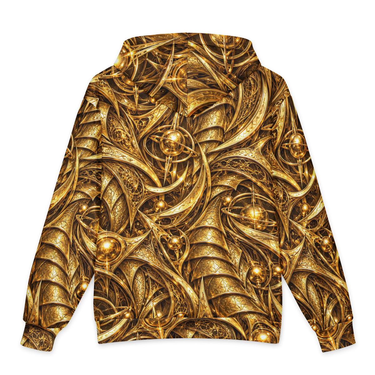 Gold Terrain all-over print oversized hoodie, back