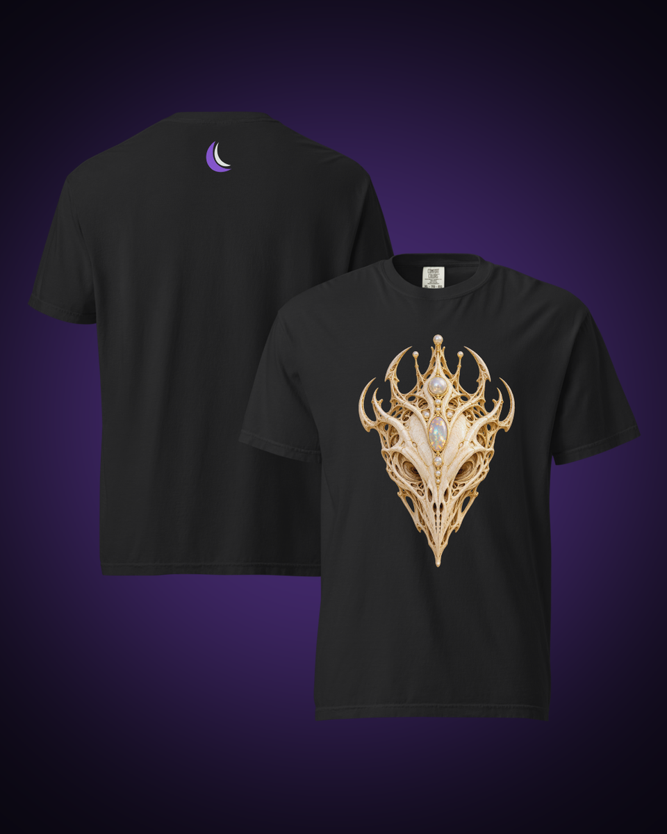 Ivory Alien Skulls Graphic Tee, front and reverse