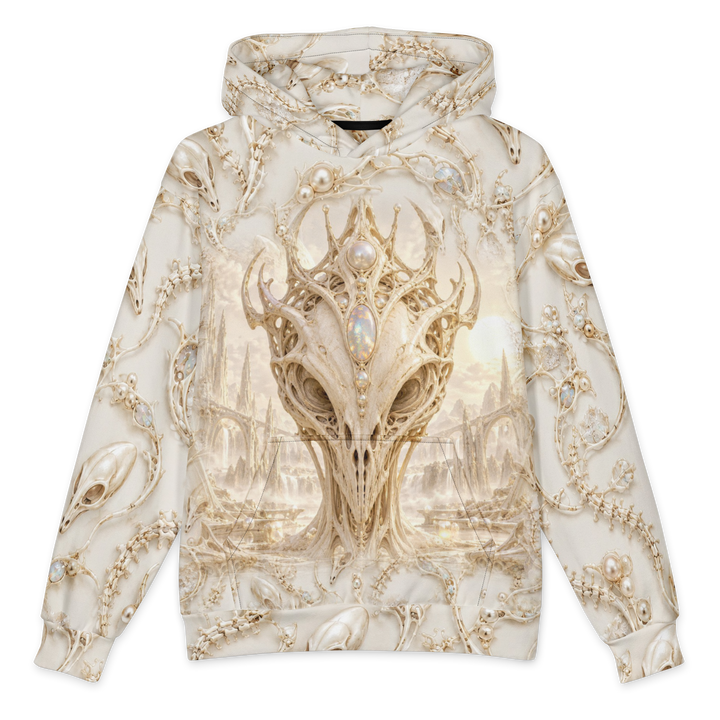 Ivory Alien Skulls Hoodie