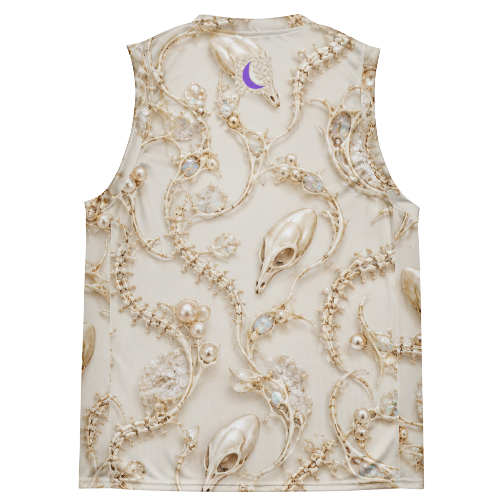 Ivory Alien Skulls Terrain Basketball Jersey, back