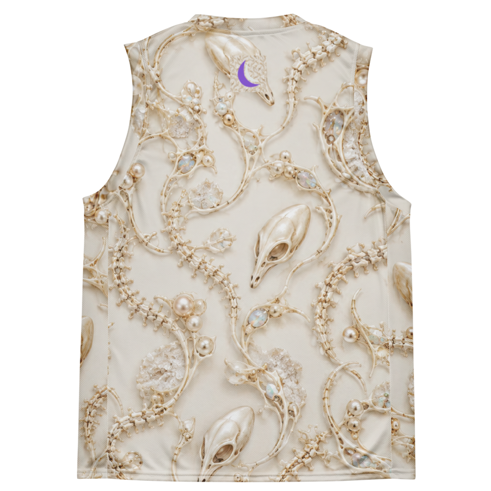 Ivory Alien Skulls Terrain Basketball Jersey, back