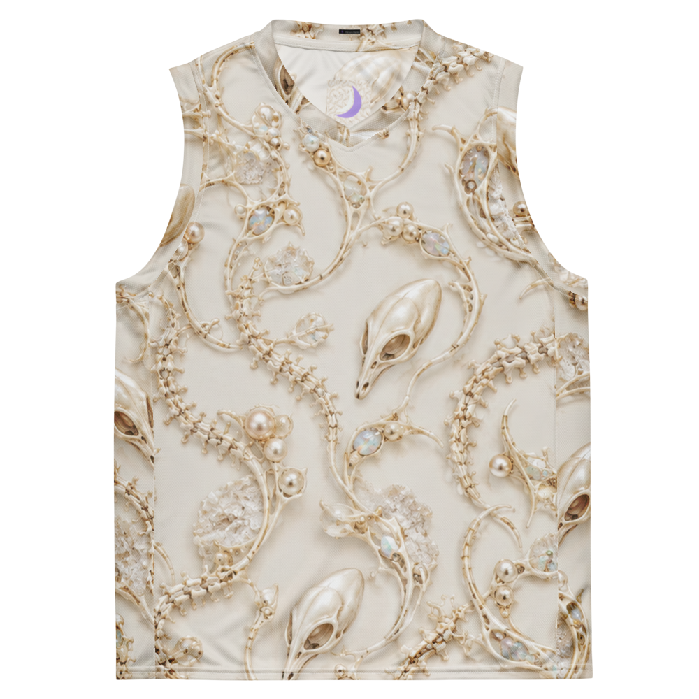 Ivory Alien Skulls Terrain Basketball Jersey, front